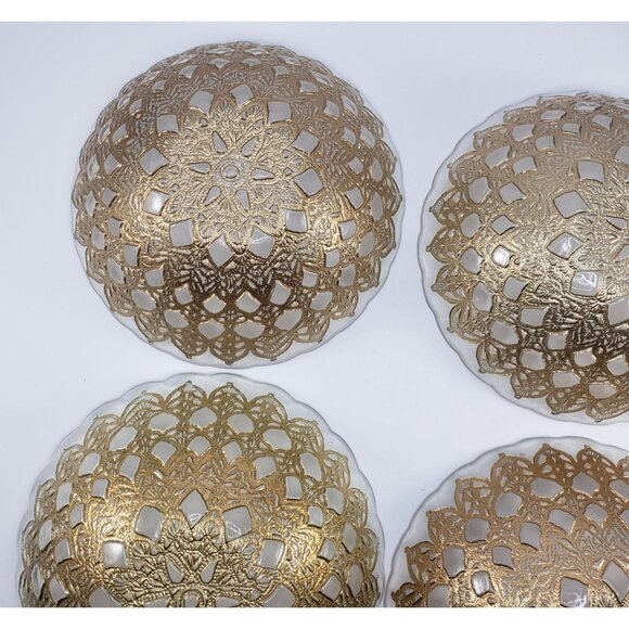 Artistic Accents Turkish Bowl Set Gold Lace Metallic Medallion - Picture 10 of 11